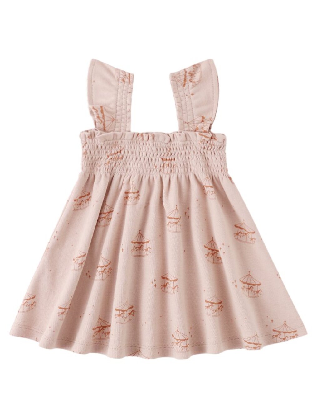 QUINCY MAE NWT Carousel Smocked Dress Organic Cotton 12-18m 18-24m